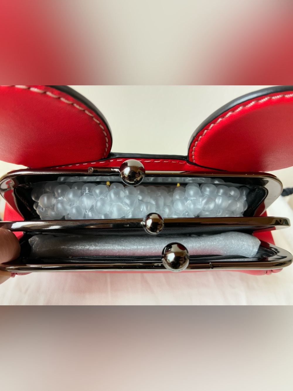 Coach 1941 x Disney Mickey Mouse Ears Red Kisslock Wristlet/Clutch - Picture 9 of 11